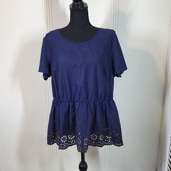 Plus Size Lane Bryant Blue Top - Picture 1 of 12